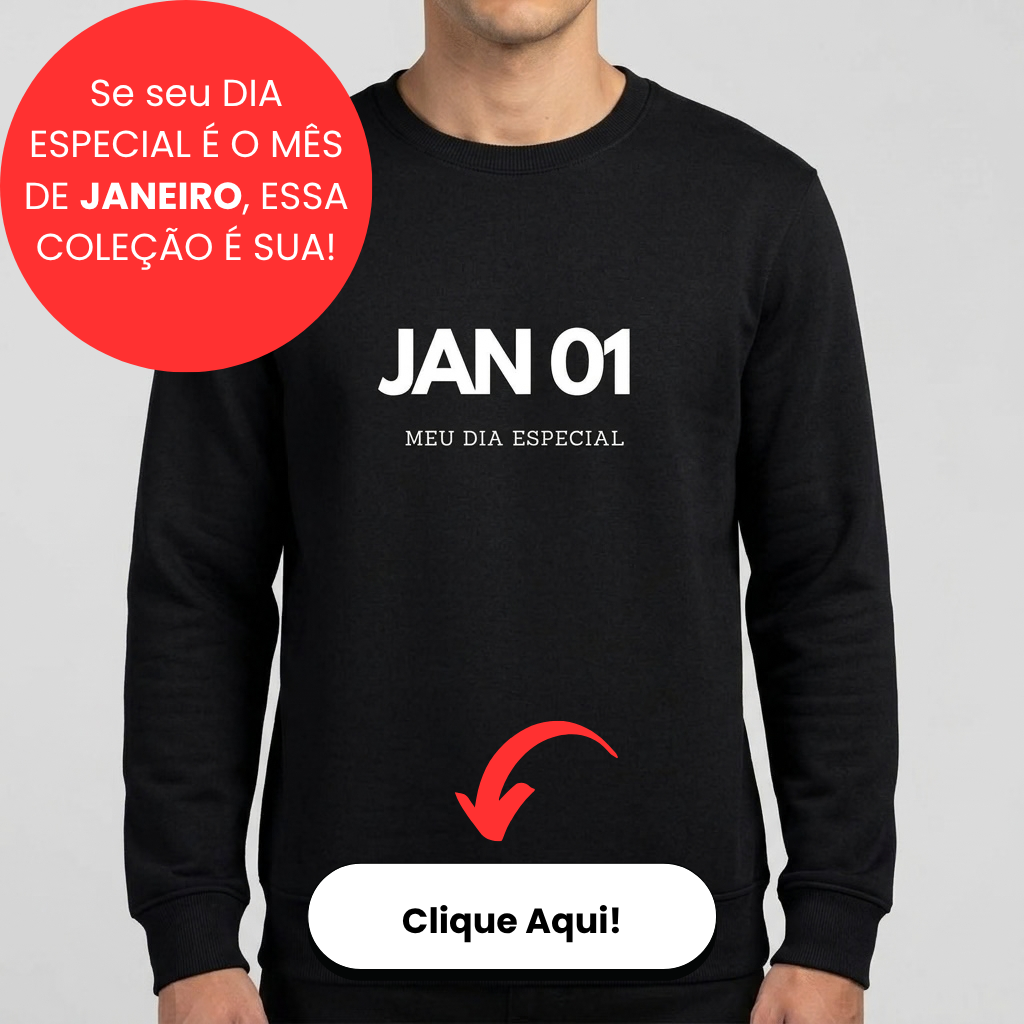 Blusa de Moletom Suéter Janeiro