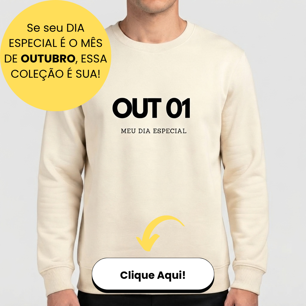 Blusa de Moletom Suéter Outubro