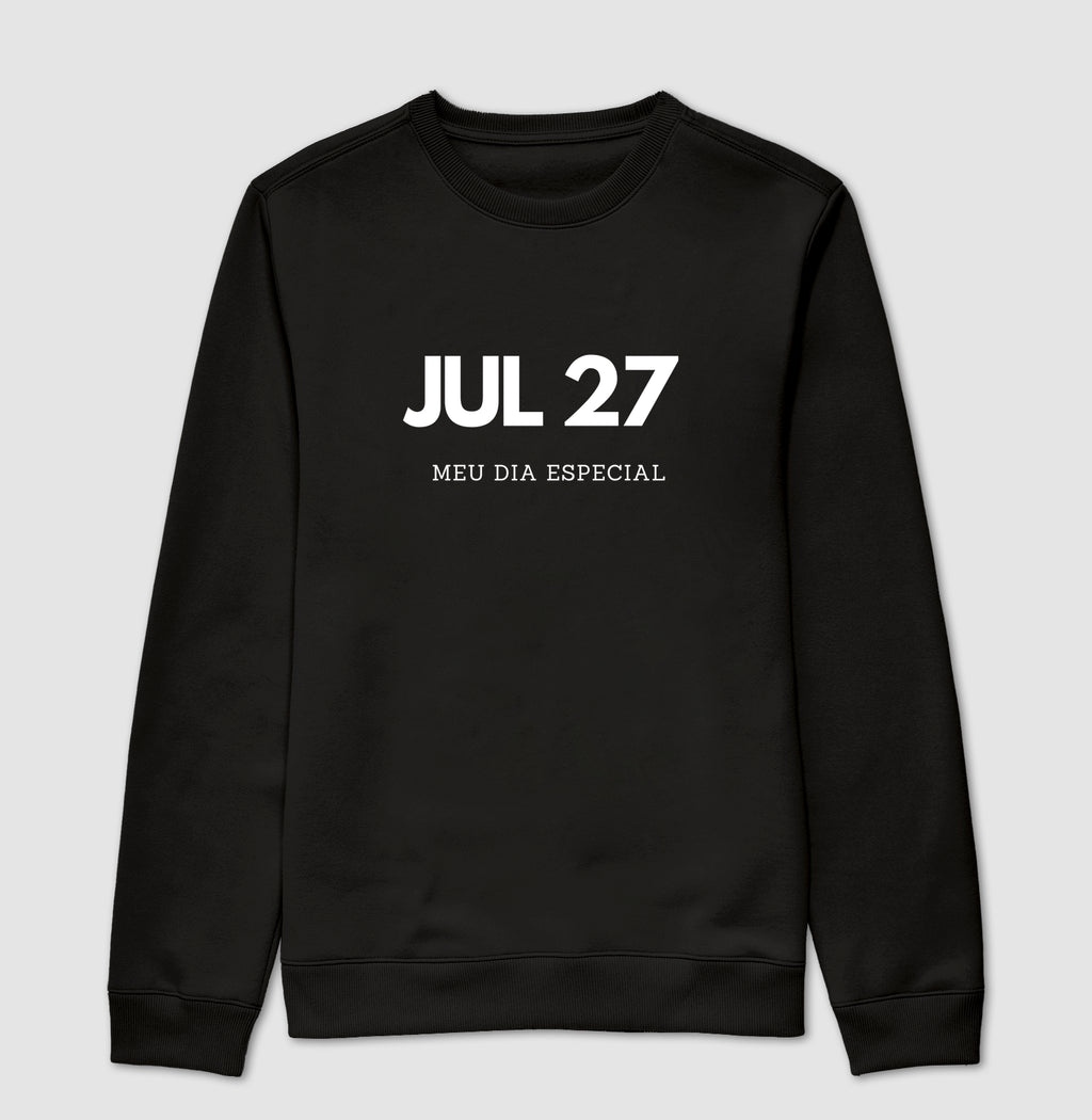Blusa de Moletom Suéter 27 de Julho Meu Dia Especial