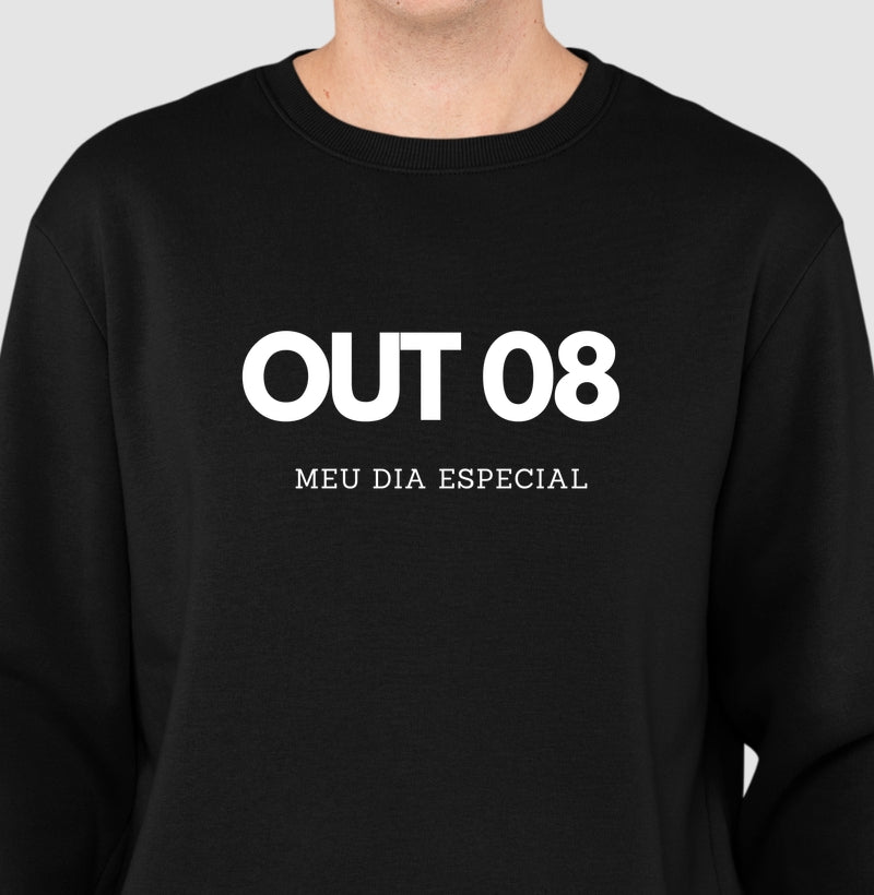 Blusa de Moletom Suéter 08 de Outubro Meu Dia Especial