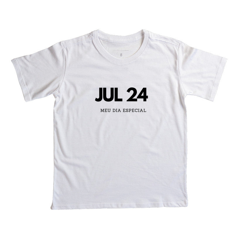 Camiseta Infantil 24 de Julho Meu Dia Especial