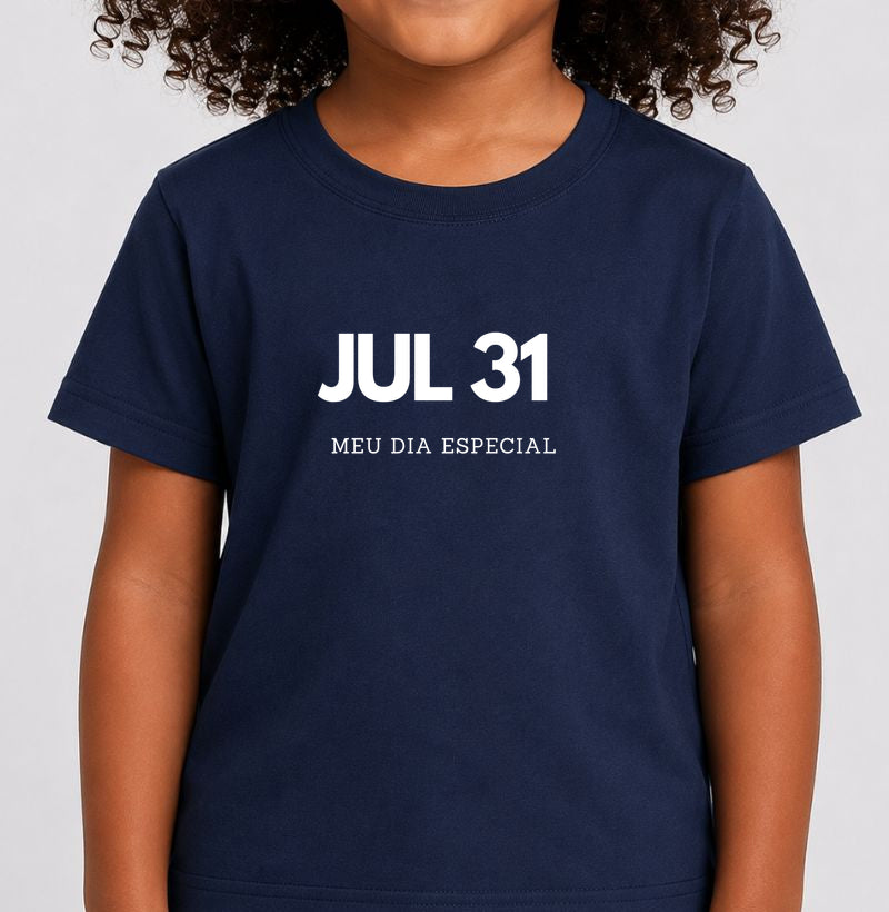 Camiseta Infantil 31 de Julho Meu Dia Especial