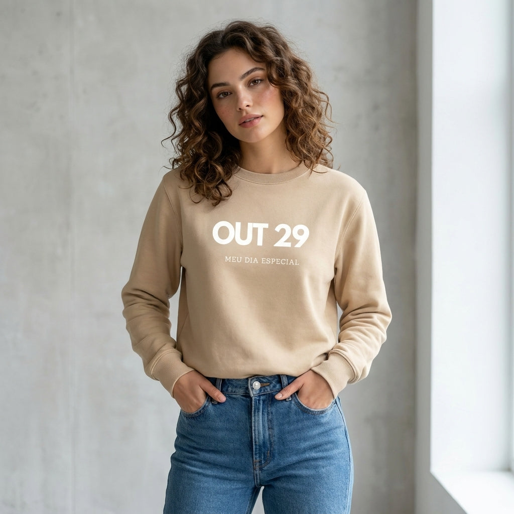 Blusa de Moletom Suéter 29 de Outubro Meu Dia Especial