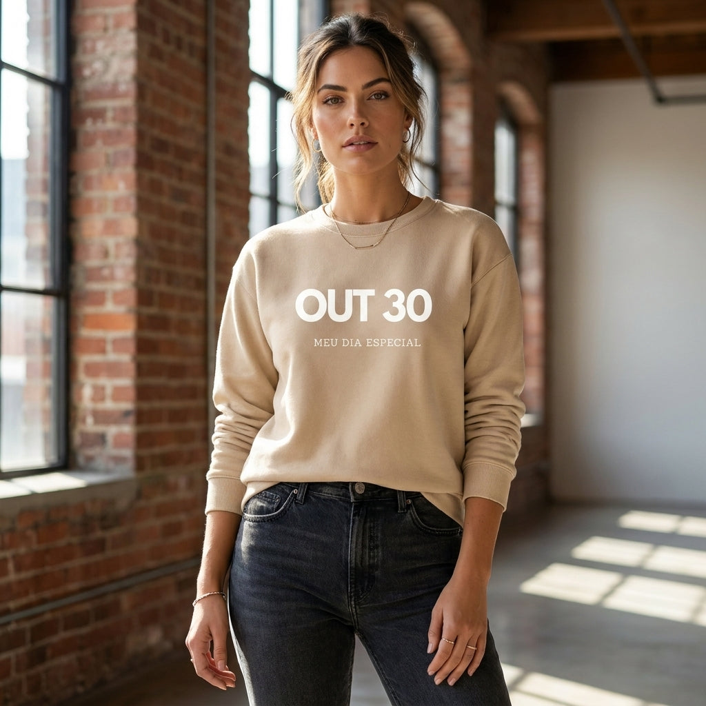 Blusa de Moletom Suéter 30 de Outubro Meu Dia Especial