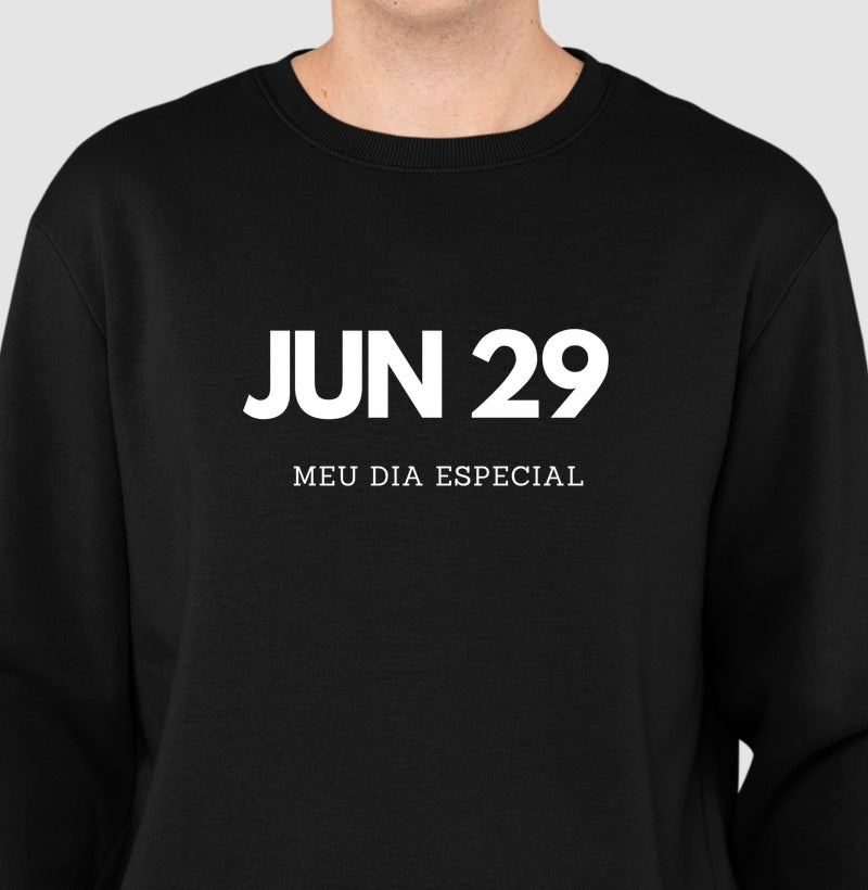Blusa de Moletom Suéter 29 de Junho Meu Dia Especial
