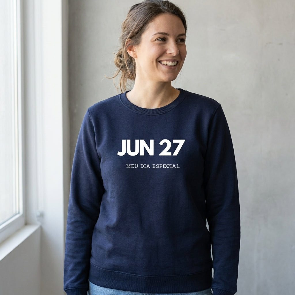 Blusa de Moletom Suéter 27 de Junho Meu Dia Especial