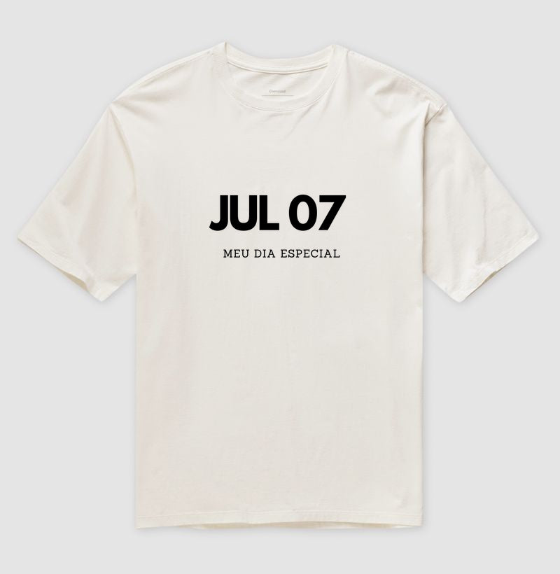 Camiseta Oversized 07 de Julho Meu Dia Especial