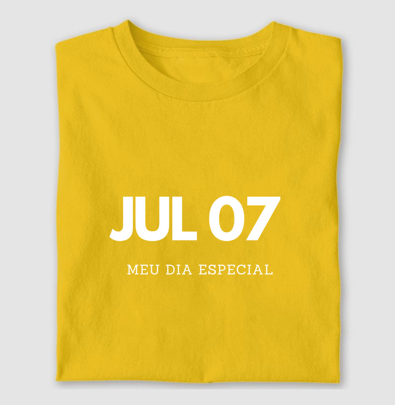 Camiseta 07 de Julho Meu Dia Especial