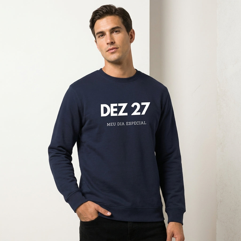 Blusa de Moletom Suéter 27 de Dezembro Meu Dia Especial
