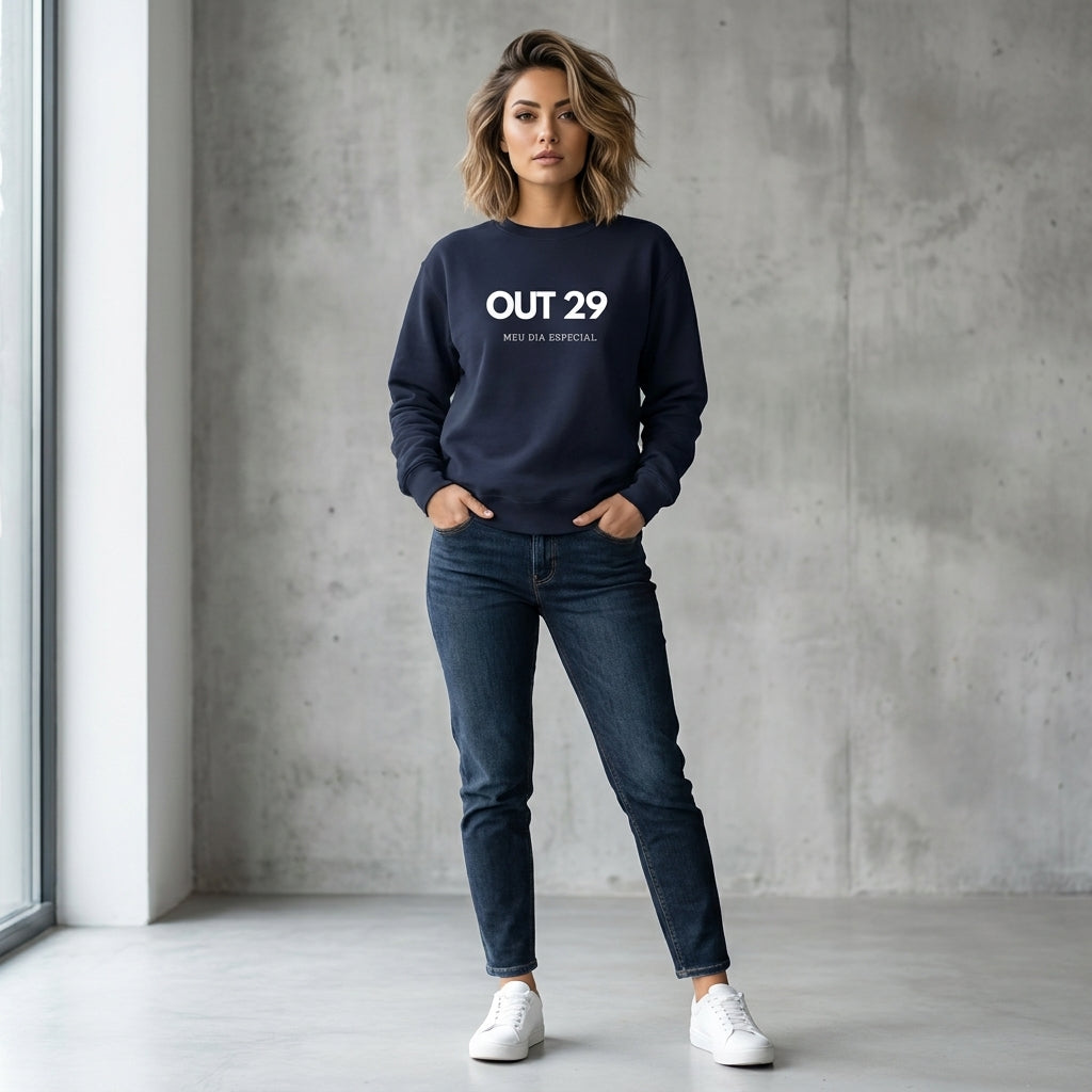 Blusa de Moletom Suéter 29 de Outubro Meu Dia Especial