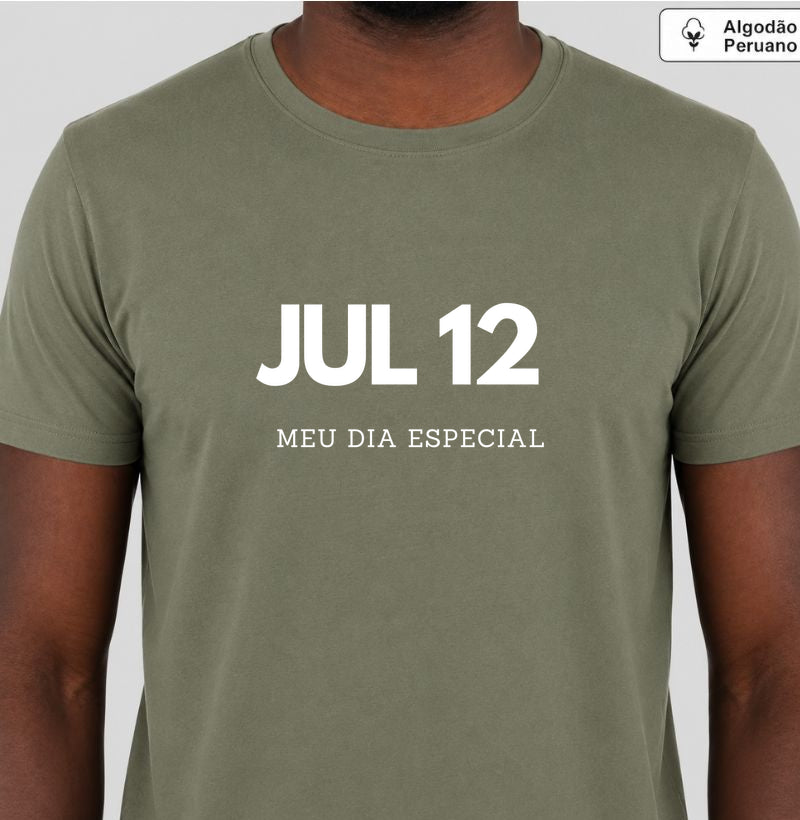 Camiseta Algodão Peruano 12 de Julho Meu Dia Especial