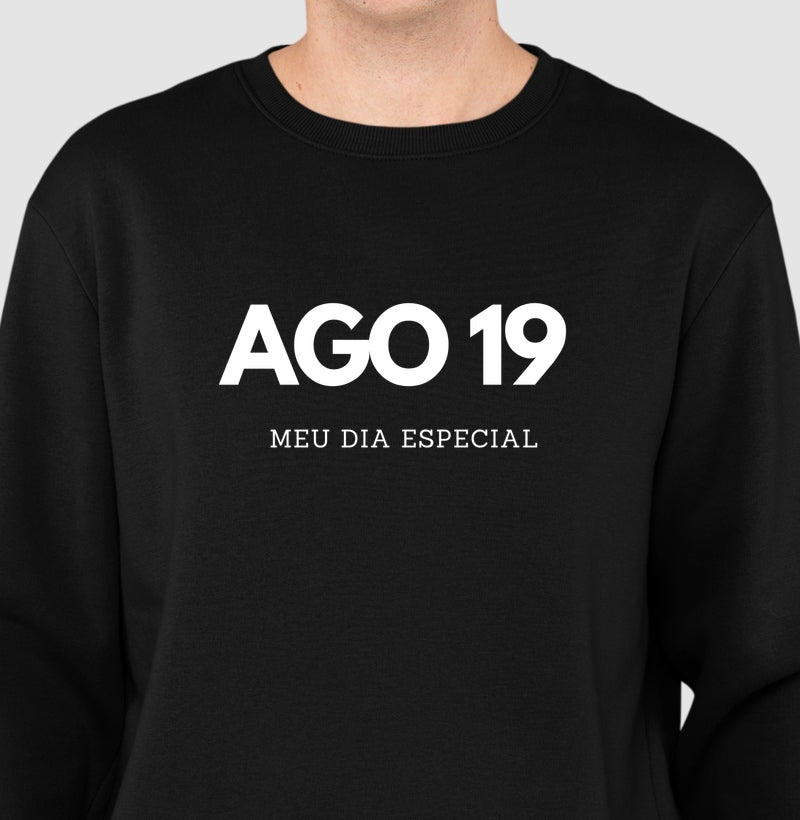 Blusa de Moletom Suéter 19 de Agosto Meu Dia Especial