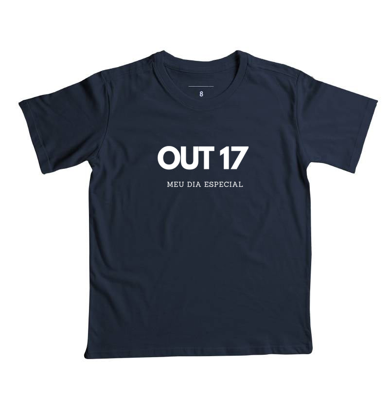 Camiseta Infantil 17 de Outubro Meu Dia Especial