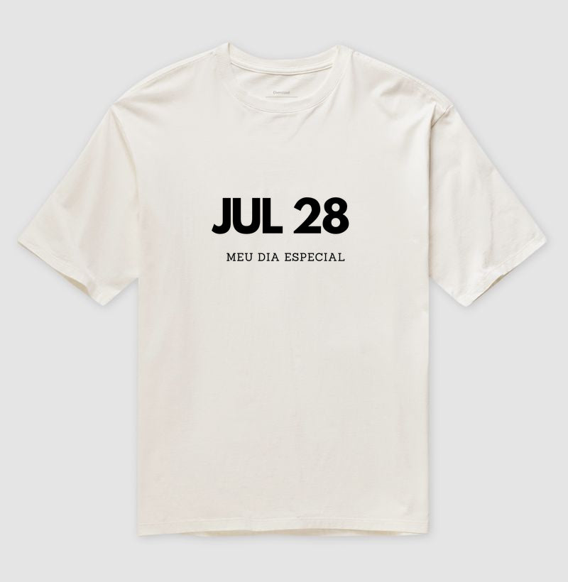 Camiseta Oversized 28 de Julho Meu Dia Especial