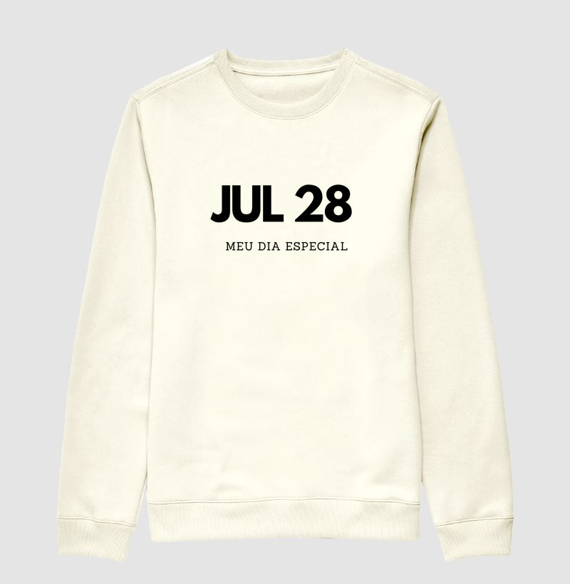 Blusa de Moletom Suéter 28 de Julho Meu Dia Especial
