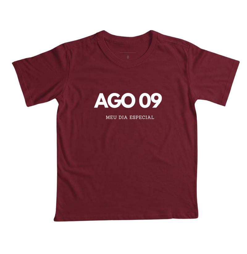 Camiseta Infantil 09 de Agosto Meu Dia Especial