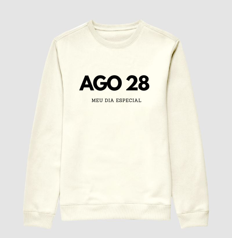 Blusa de Moletom Suéter 28 de Agosto Meu Dia Especial