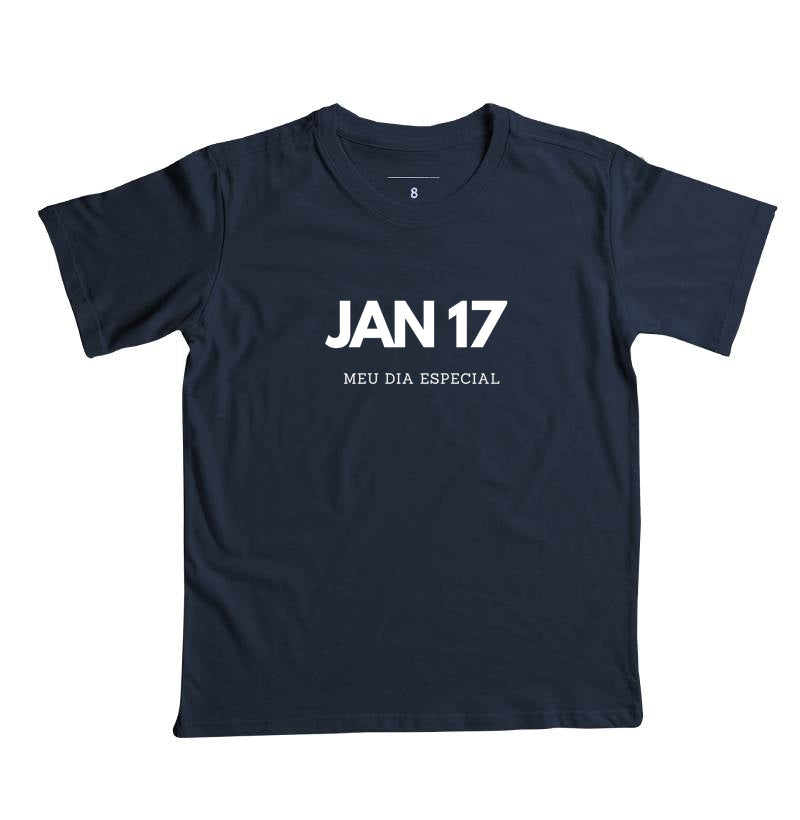 Camiseta Infantil 17 de Janeiro Meu Dia Especial