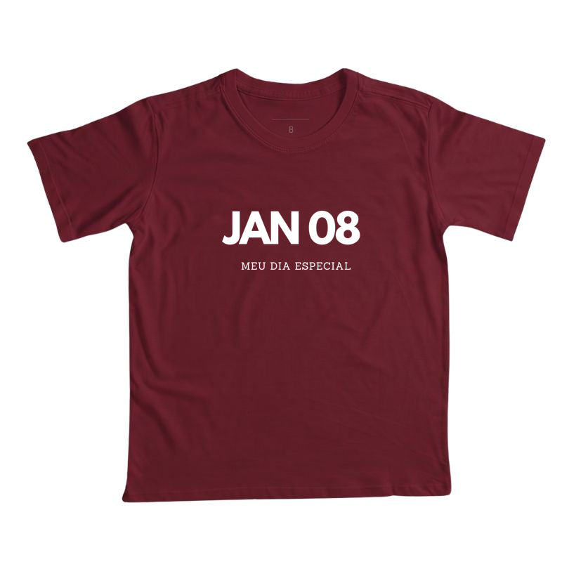 Camiseta Infantil 08 de Janeiro Meu Dia Especial
