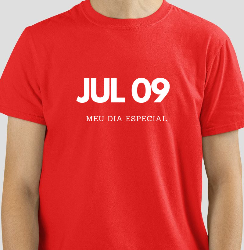 Camiseta 09 de Julho Meu Dia Especial