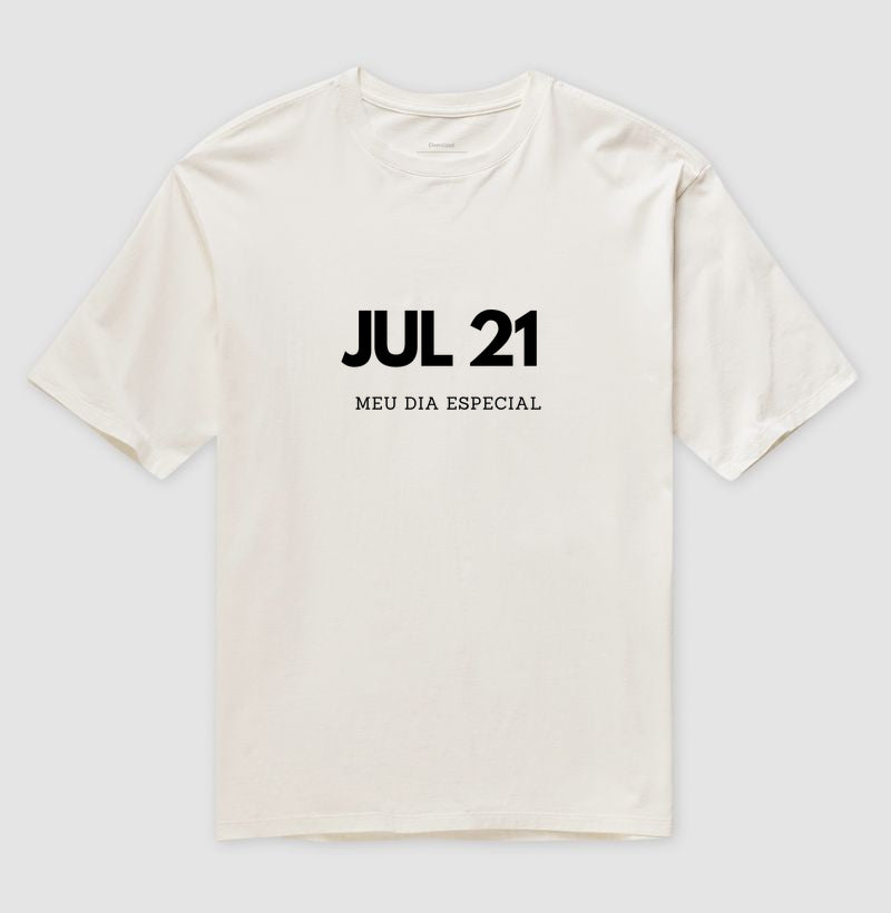 Camiseta Oversized 21 de Julho Meu Dia Especial