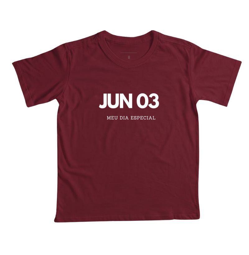 Camiseta Infantil 3 de Junho Meu Dia Especial