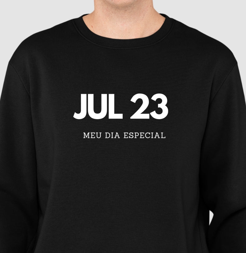 Blusa de Moletom Suéter 23 de Julho Meu Dia Especial