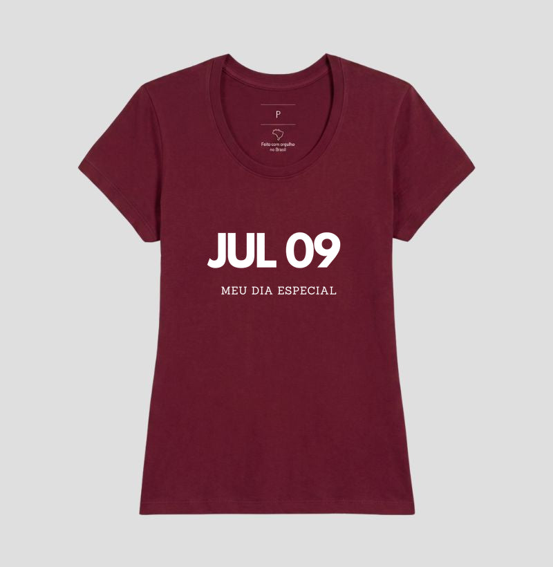 Camiseta 09 de Julho Meu Dia Especial