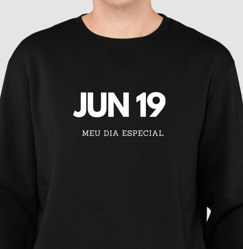 Blusa de Moletom Suéter 19 de Junho Meu Dia Especial
