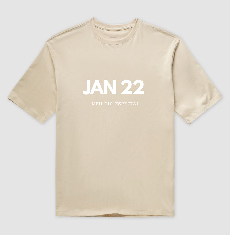 Camiseta Oversized 22 de Janeiro Meu Dia Especial