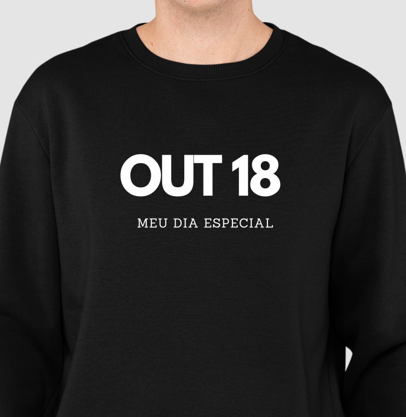 Blusa de Moletom Suéter 18 de Outubro Meu Dia Especial