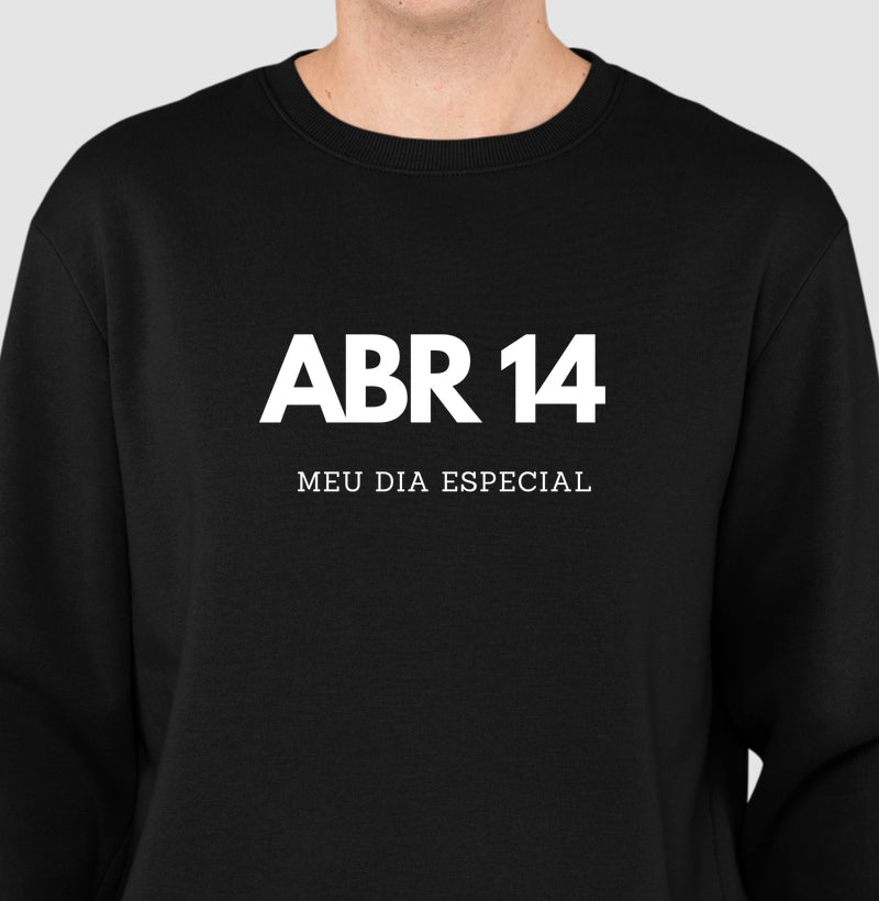 Blusa de Moletom Suéter 14 de Abril Meu Dia Especial