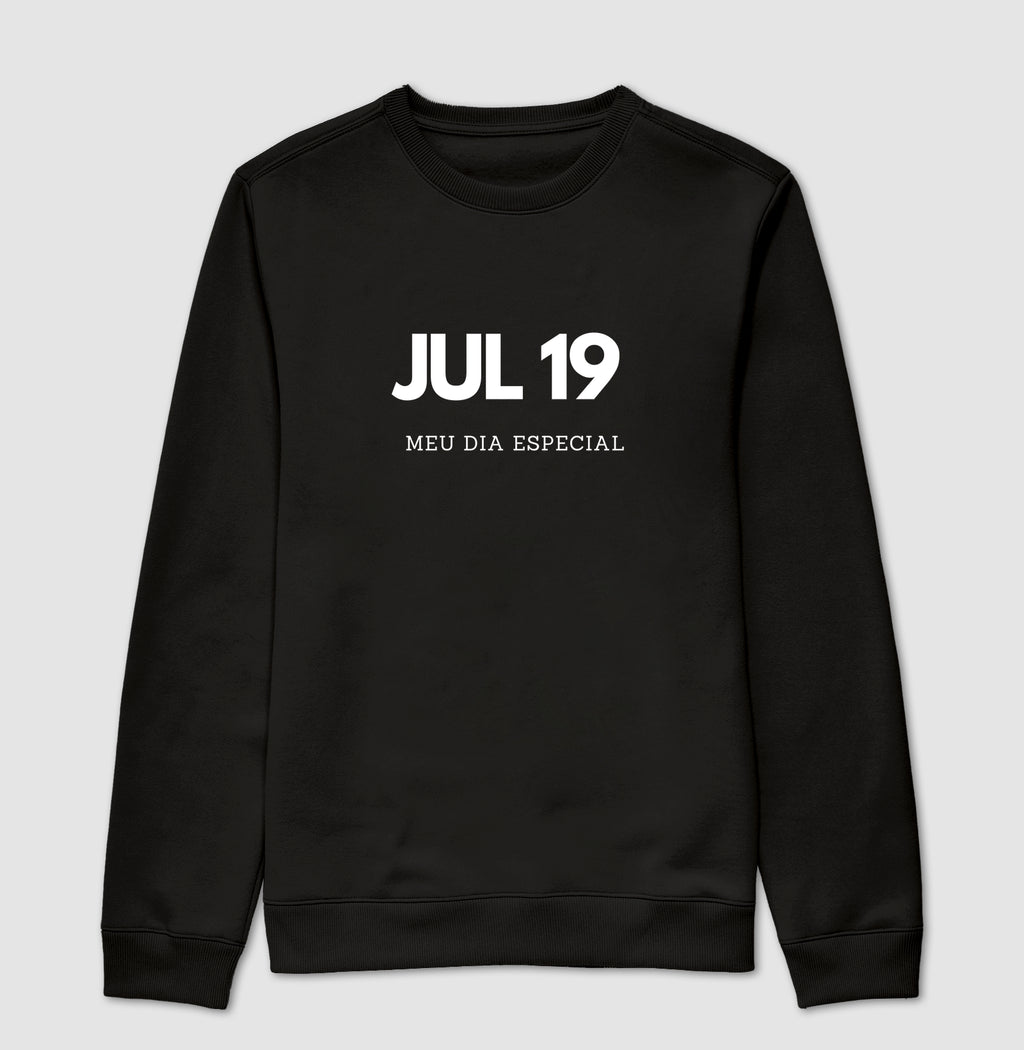 Blusa de Moletom Suéter 19 de Julho Meu Dia Especial