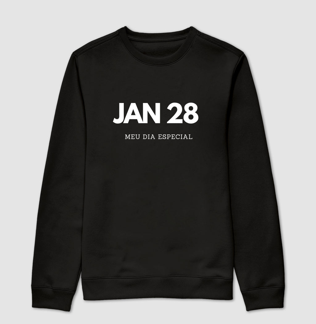 Blusa de Moletom Suéter 28 de Janeiro Meu Dia Especial