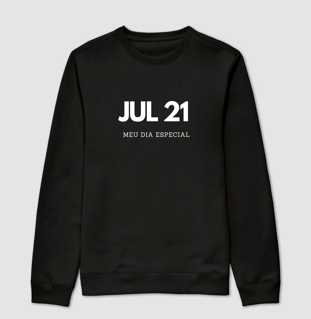 Blusa de Moletom Suéter 21 de Julho Meu Dia Especial