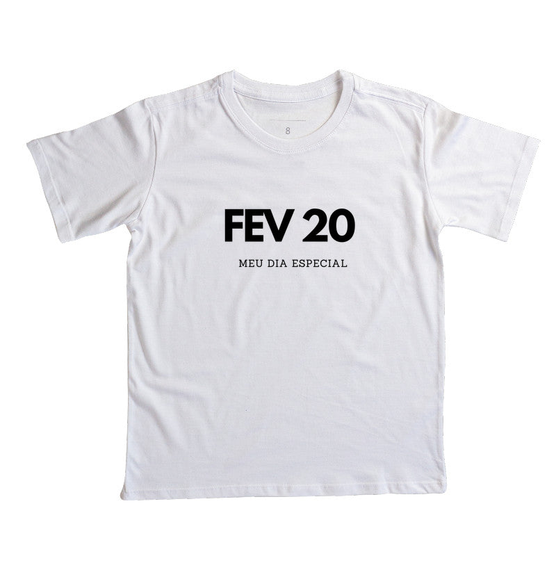 Camiseta Infantil 20 de Fevereiro Meu Dia Especial