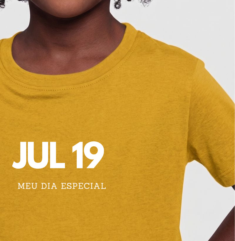 Camiseta Infantil 19 de Julho Meu Dia Especial