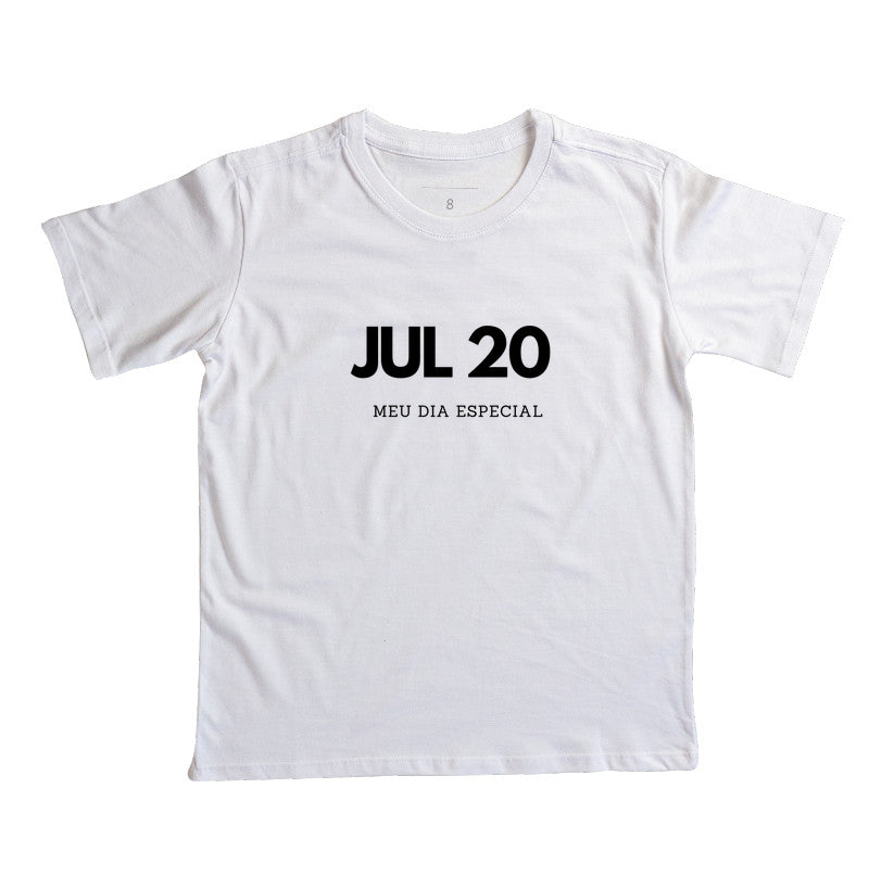 Camiseta Infantil 20 de Julho Meu Dia Especial