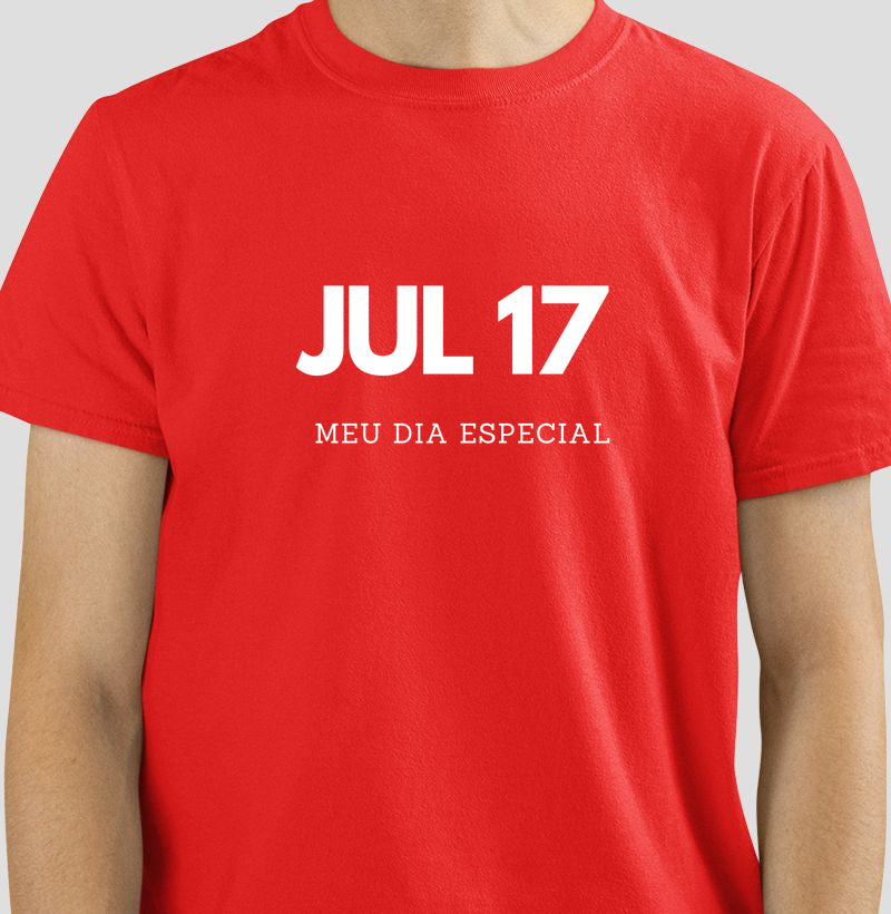 Camiseta 17 de Julho Meu Dia Especial