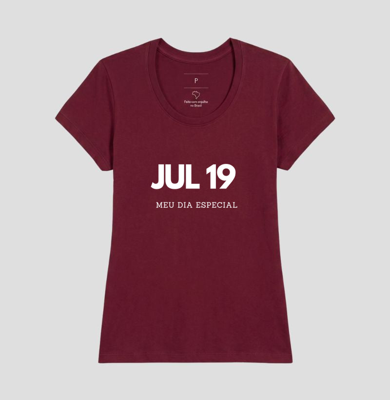 Camiseta 19 de Julho Meu Dia Especial