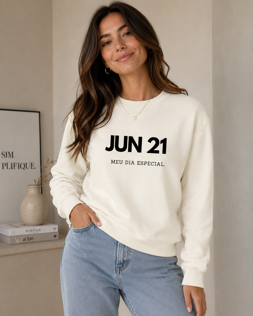 Blusa de Moletom Suéter 21 de Junho Meu Dia Especial