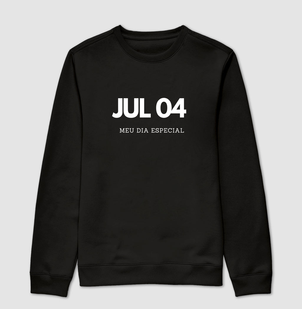 Blusa de Moletom Suéter 04 de Julho Meu Dia Especial