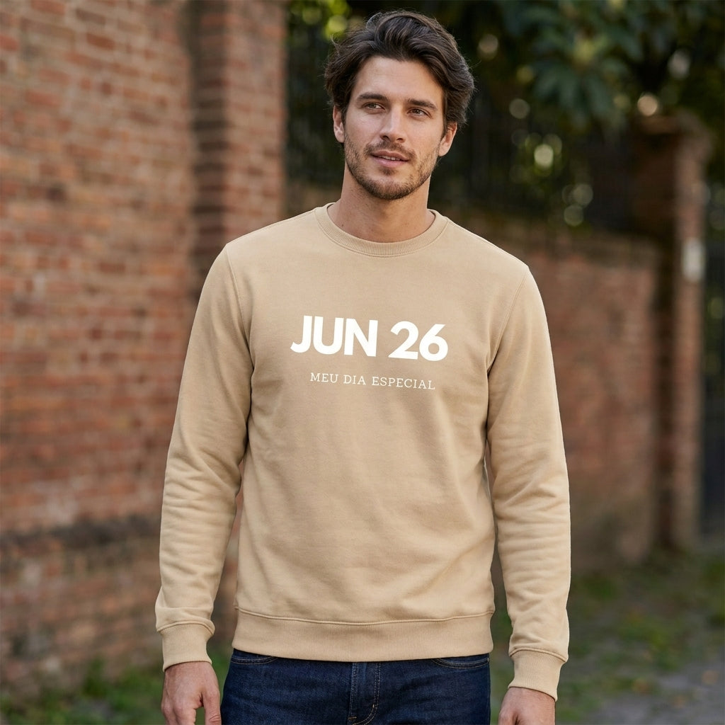 Blusa de Moletom Suéter 26 de Junho Meu Dia Especial