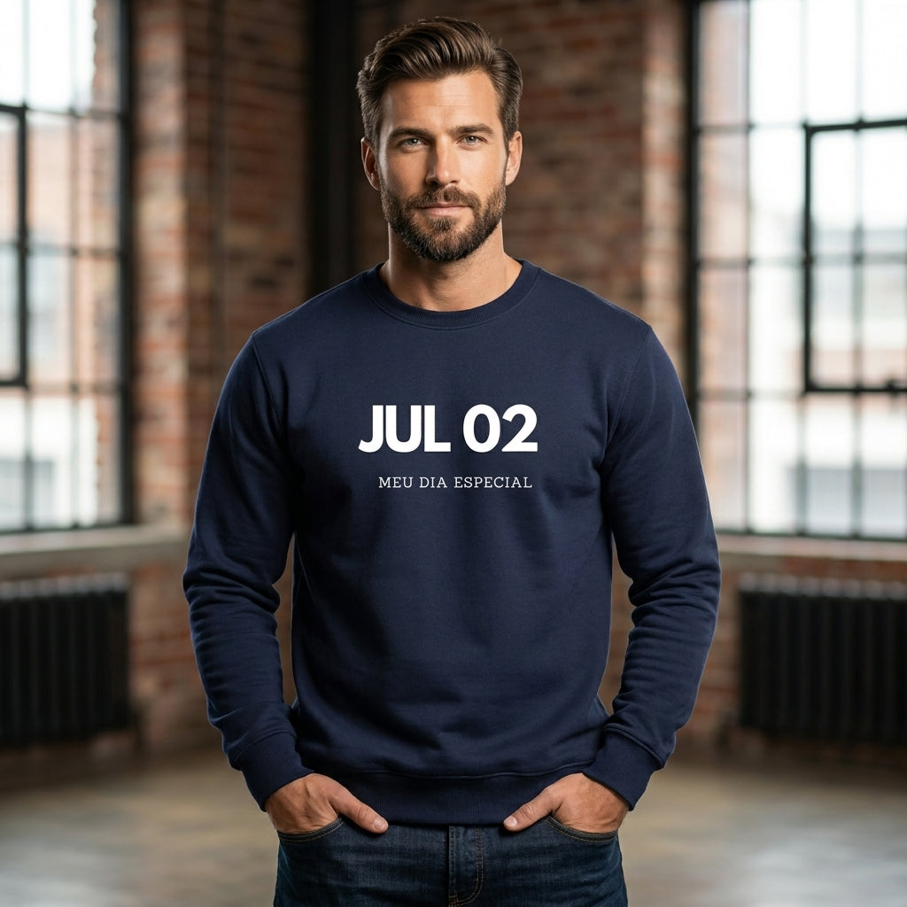 Blusa de Moletom Suéter 02 de Julho Meu Dia Especial