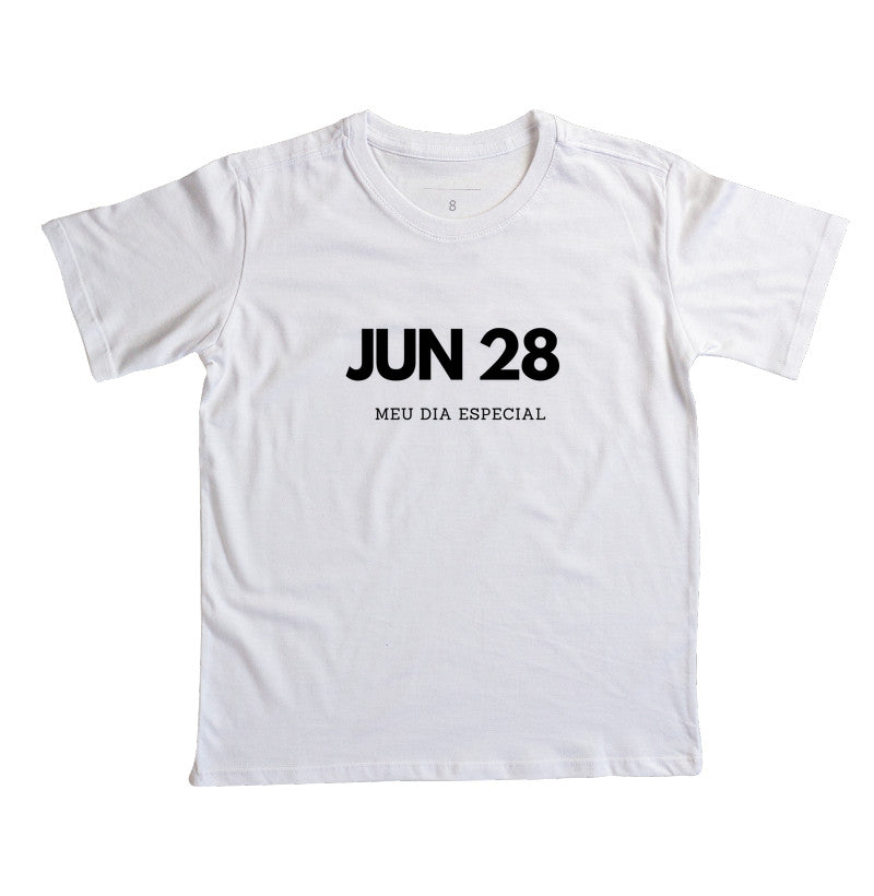 Camiseta Infantil 28 de Junho Meu Dia Especial
