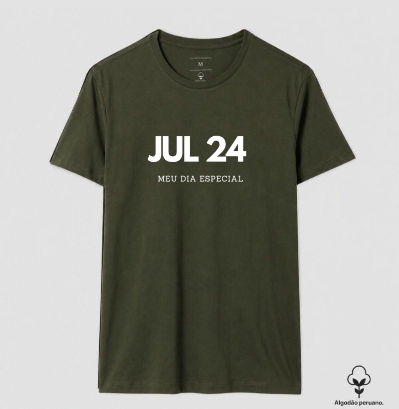 Camiseta Algodão Peruano 24 de Julho Meu Dia Especial