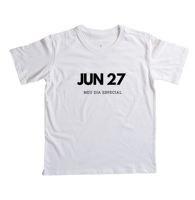 Camiseta Infantil 27 de Junho Meu Dia Especial