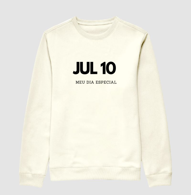 Blusa de Moletom Suéter 10 de Julho Meu Dia Especial
