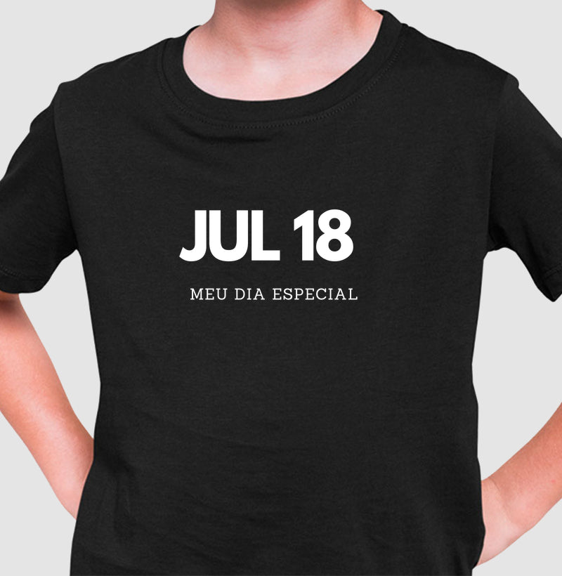 Camiseta Infantil 18 de Julho Meu Dia Especial