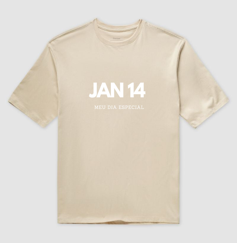 Camiseta Oversized 14 de Janeiro Meu Dia Especial